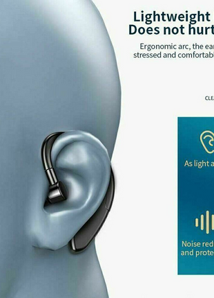 Wireless Bluetooth 5.0 Earpiece Headset Driving Trucker Earbuds Noise Puce Gaia