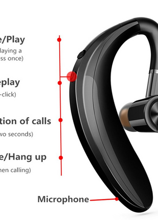 Wireless Bluetooth 5.0 Earpiece Headset Driving Trucker Earbuds Noise Puce Gaia