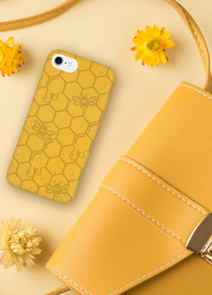 Honey Bee -  Biodegradable phone case - Yellow, Orange and Black Tan Lily