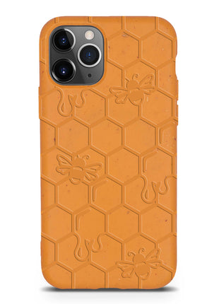 Honey Bee -  Biodegradable phone case - Yellow, Orange and Black Tan Lily