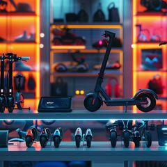 Automotive and mobility tech gadgets including car accessories, electric scooters, and e-bikes