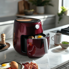 Smart home and garden gadgets including cleaning robots, smart plugs, and garden sensors arranged in a modern tech layout