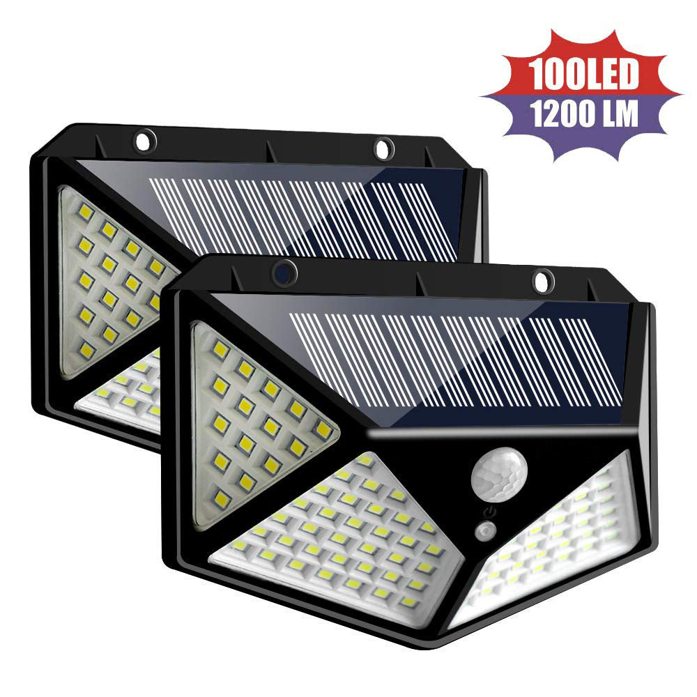 100 LED solar wall light