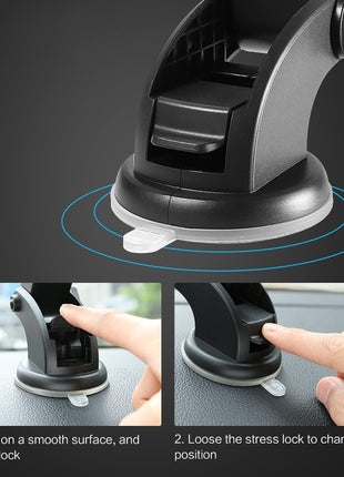 Car Phone Holder Long Rod Telescopic Car Dashboard Suction Cup Type TECNO GADGETS