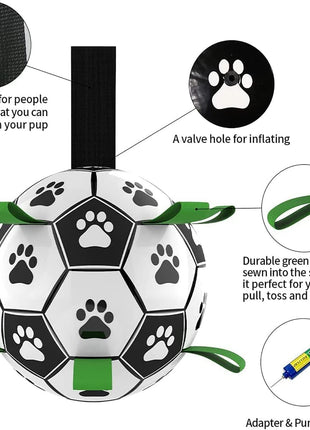 Interactive Dog Football Toy Soccer Ball Inflated Training Toy For Dogs Outdoor Border Collie Balls For Large Dogs Pet Supplies CJ USA