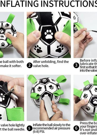 Interactive Dog Football Toy Soccer Ball Inflated Training Toy For Dogs Outdoor Border Collie Balls For Large Dogs Pet Supplies CJ USA