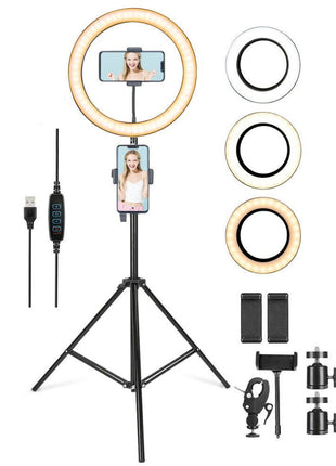 LED Ring Light With Phone Tripod Stand Kit 10" Yellow Pandora