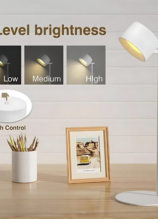 Magnetic LED USB Rechargeable Table Lamp, 360° Rotatable with Remote Control for Home & Bedroom TECNO GADGETS