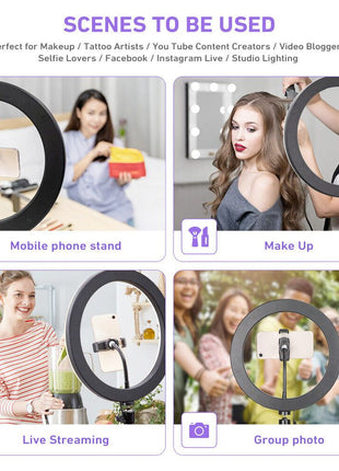 LED Ring Light With Phone Tripod Stand Kit 10" Yellow Pandora