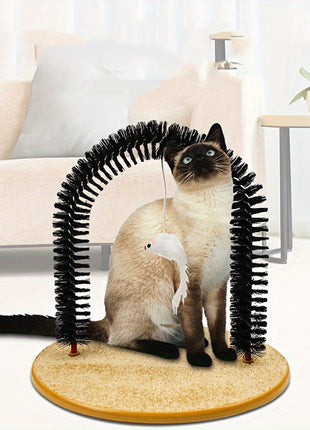 Cat Arch Self Grooming And Massage Toy, Multifunctional Cat Hair Brush Cat Scratching Toy For Cats Kittens Interactive Supply TECNO GADGETS