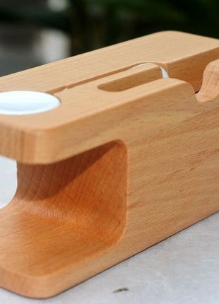 Bamboo Apple Watch Charger Holder & iPhone Holder Fuchsia Molly