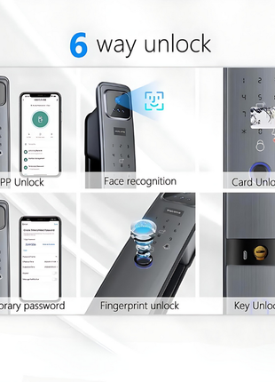 Face Recognition Anti-theft Fingerprint Password Smart Door Lock TECNO GADGETS