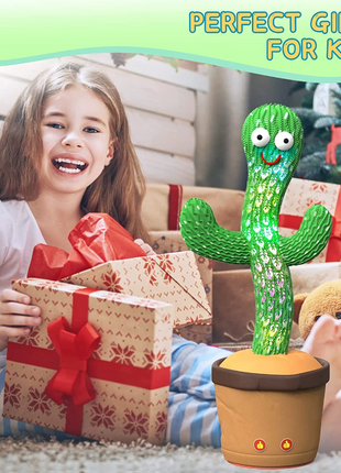 Dancing Cactus Plush Toy Doll Electronic Recording Shake With Song Puce Gaia