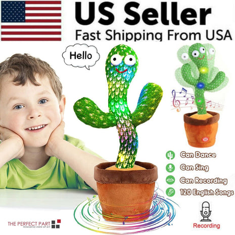 Dancing Cactus Plush Toy Doll Electronic Recording Shake With Song Puce Gaia
