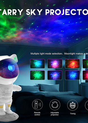 Astronaut Projector Galaxy Starry Sky Night Light Ocean Star LED Lamp Puce Gaia