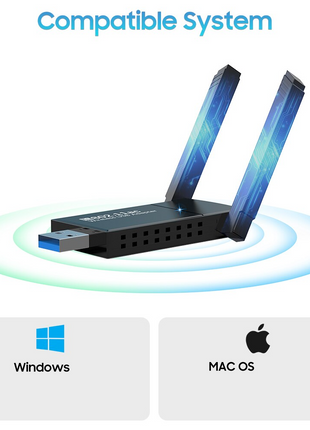 USB 3.0 Wireless WIFI Adapter 1300Mbps Long Range Dongle Dual Band Puce Gaia