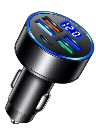 5 USB Port Super Fast Car Charger Adapter For iPhone Samsung Android Puce Gaia