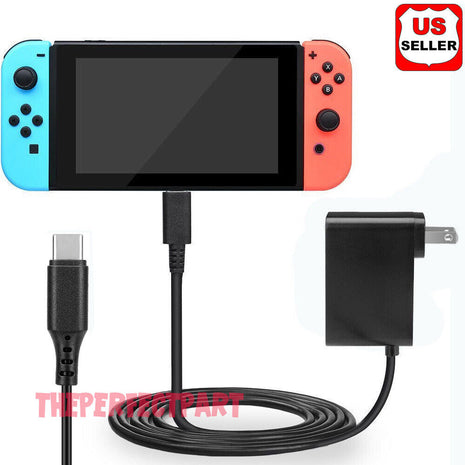 For Nintendo Switch AC Power Supply Adapter Home Wall Travel Charger Puce Gaia