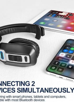 Trucker Bluetooth 5.2 Wireless Headset With Noise Cancelling Mic For Puce Gaia