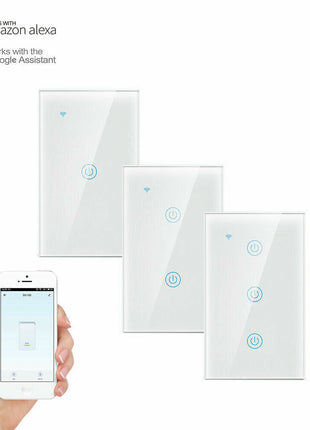 1/2/3/4 Gang WiFi Smart Wall Touch Light Switch Glass Panel For Puce Gaia