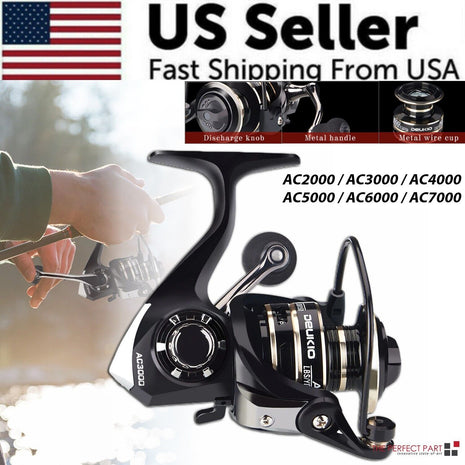 12BB Metal Spinning Fishing Reel 5.2:1 Freshwater Saltwater Left Right Puce Gaia