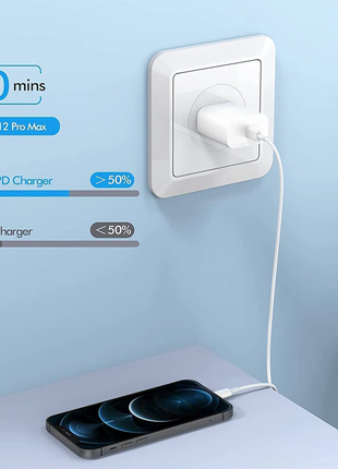 2024 20W USB-C Fast Charger PD Adapter Cable For iPhone 14/13/12/11 XR Puce Gaia