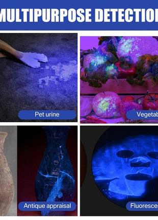 UV Ultraviolet Light 100 LED Flashlight BlackLight 395nM Inspection Puce Gaia