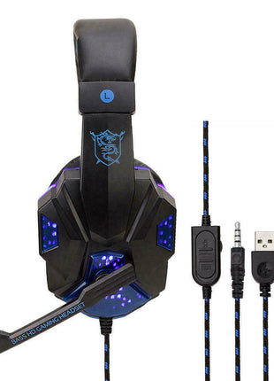 3.5mm Gaming Headset Mic LED Headphones Stereo Bass Surround For PC Puce Gaia