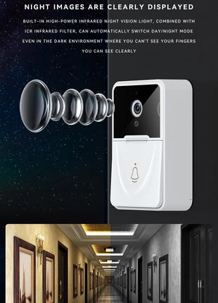 Wireless Security WiFi Smart Doorbell Intercom Video Camera Bell Chime Puce Gaia