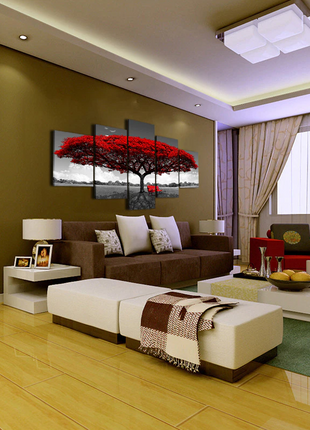 5Pcs Canvas Print Paintings Landscape Pictures Wall Art Modern Living Puce Gaia