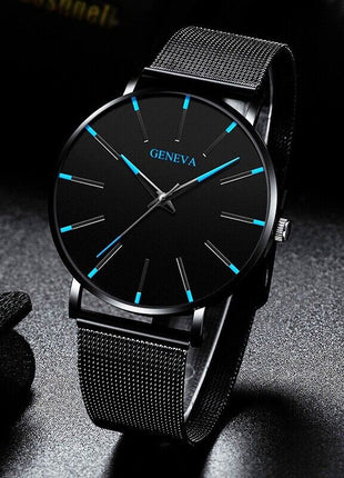 Waterproof Men's Watch Stainless Steel Quartz Luminous Classic Watches Puce Gaia