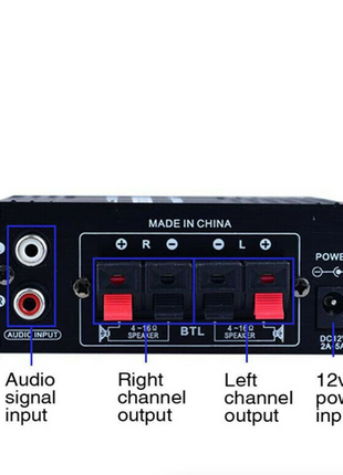 400W 12V 2 Channel Powerful Stereo Audio Power Amplifier HiFi Bass Amp Puce Gaia