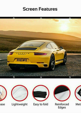 Portable Foldable Projector Screen 16:9 HD Outdoor Home Cinema Theater Puce Gaia