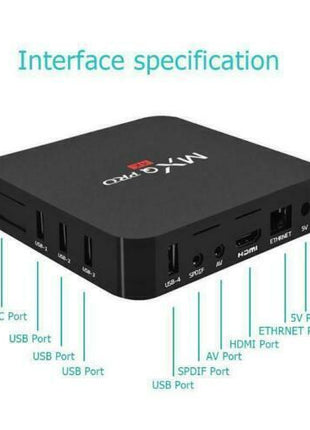 MXQ Pro 4K Ultra HD 64Bit Wifi Android 7.1 Quad Core Smart TV Box Puce Gaia