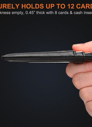 Mens Leather Slim Wallet Credit Card Holder RFID Blocking Pocket ID Puce Gaia