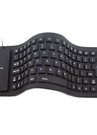 Waterproof Silicone Keyboard Foldable Flexible USB Dustproof DirtProof Puce Gaia