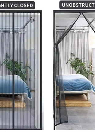 Magnetic Screen Door Mesh Curtain Durable Heavy Duty Mosquito Net Bug Puce Gaia