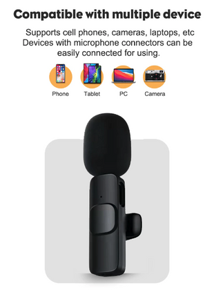 Lavalier Microphone Wireless Audio Video Recording Mini Mic For Puce Gaia