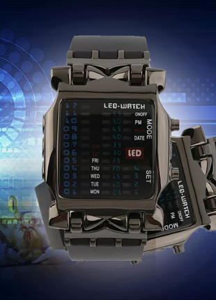 Luxury Men's Watch LED Sports Date Digital Bracelet Waterproof Quartz Puce Gaia