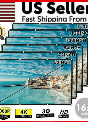 Portable Foldable Projector Screen 16:9 HD Outdoor Home Cinema Theater Puce Gaia