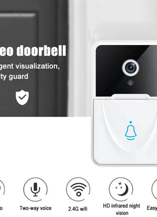 Wireless Security WiFi Smart Doorbell Intercom Video Camera Bell Chime Puce Gaia