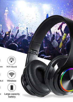 Super Bass Wireless Bluetooth Headphones Foldable Stereo Earphones Puce Gaia