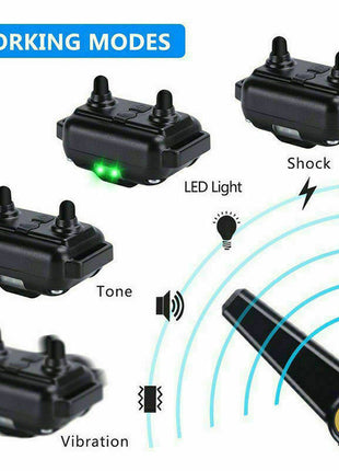 2700 FT Remote Dog Shock Training Collar Rechargeable Waterproof LCD Puce Gaia