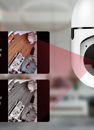 360° 1080P IP E27 Light Bulb Camera Wi-Fi IR Night Smart Home Wireless Puce Gaia