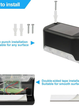 8 Pack New Solar Deck Lights Outdoor Waterproof LED Steps Lamps For Puce Gaia