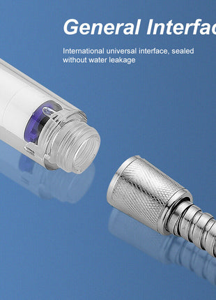 High Pressure Shower Head Adjustable 360° Rotation Turbine Water Puce Gaia