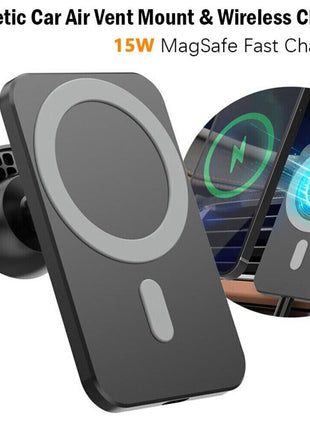 Magnetic Wireless Charger Car Mount Holder For iPhone 12 13 14 Pro Max Puce Gaia