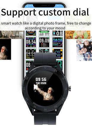 Waterproof Bluetooth Smart Watch Phone Mate Heart Rate Tracker For iOS Puce Gaia