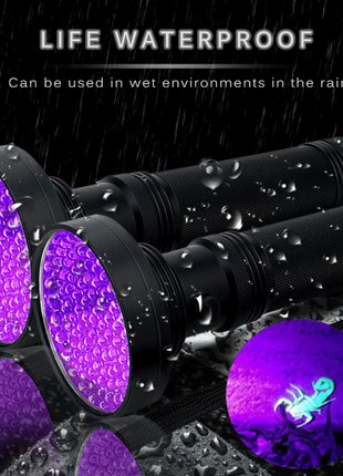 UV Ultraviolet Light 100 LED Flashlight BlackLight 395nM Inspection Puce Gaia