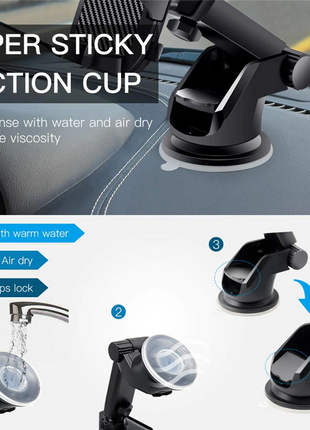 360° Universal Mount Holder Car Stand Windshield For Mobile Cell Phone Puce Gaia